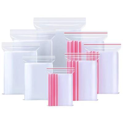 China Moisture Proof Side Seal Food Grade PE Polythene Transparent Clear Zipper Bag for sale