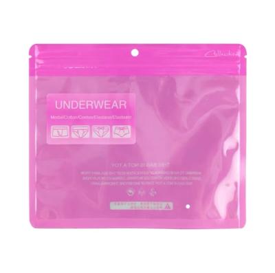 China Seal Moisture Proof Underwear Side Zipper Shopping Travel Panties Waterproof Plastic Package for sale