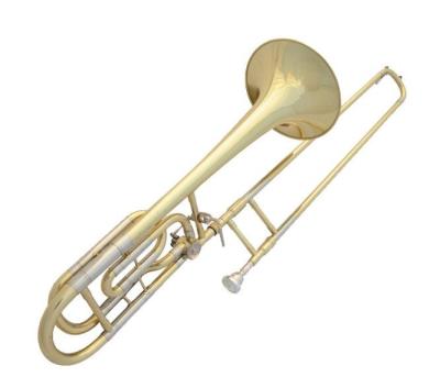 China Gold lacquer Hotsale 2017 professional tenor trombone brass instrument key plunger trombone with case gold ABC1502 for sale