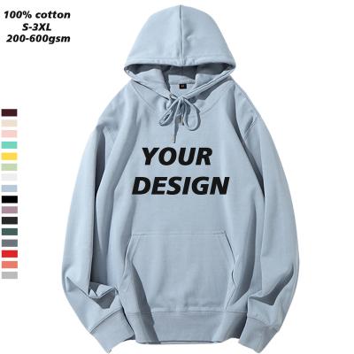 China wholesale high quality Anti-wrinkle custom logo printed 500 gsm single pullover heavyweight cotton thick cotton men's hoody 500 gsm graphic hoodie for sale