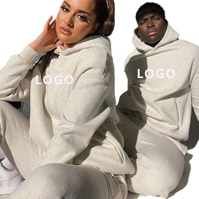 China Anti-Wrinkle OEM Winter Fleece Sweater Mens Womens Suits New Custom Logo Loose Sleeved Hoodie Long Bundles Small Feet Pants Warm Sweatshirt for sale