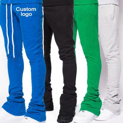 China Custom Logo Cotton Sweat Track Joggers QUICK DRY stacked flare pants men for sale