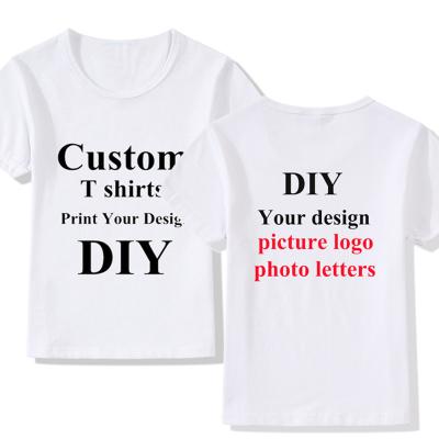 China Anti Shrink Customize Your Similar Photo Or Logo Your OWN Design T Shirt Kids Boys Girls White T Shirt Personalized Casual Tees Top Kids for sale