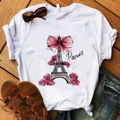 China Summer Viable Wholesale Fashionable Graphic T-shirt Hip Hop Design Paris T-shirt Women Different for sale