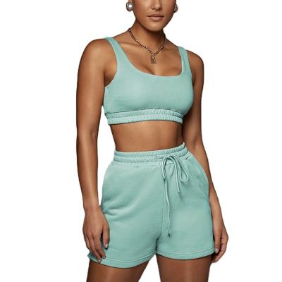 China New fashion QUICK DRY two piece set casual clothing women sports wear short two piece set 2 piece jogger set for sale