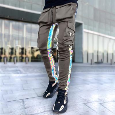 China 2022 Fashionable Running Cotton Mens Sweatpants Hip Hop Night Joggers QUICK DRY Reflective Pants Wear for sale