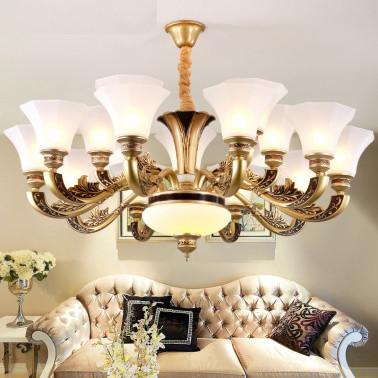 China Zinc alloy atmospheric crystal European chandelier compound house living room bedroom light Intelligence for sale