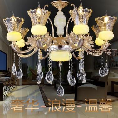 China Zinc alloy atmospheric crystal European chandelier compound house living room bedroom light Intelligence for sale