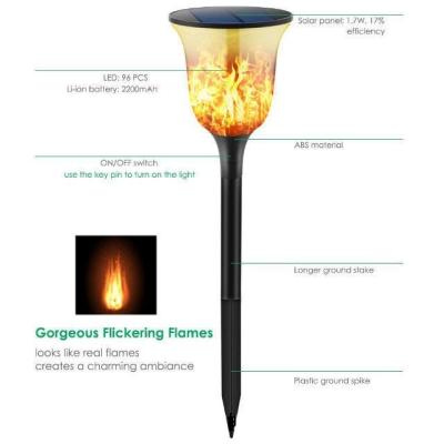 China Solar light outdoor landscape courtyard Fire Torch flame torch 96led street lamp garden plugged lawn lamp LED for sale