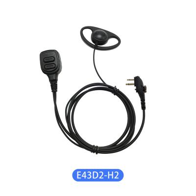 China Ear Hook E43D2-H2 D Shape With PTTs MIC Headset Walkie Talkie Earpiece H2 Two Way Radio Dual Plug For Hytera for sale