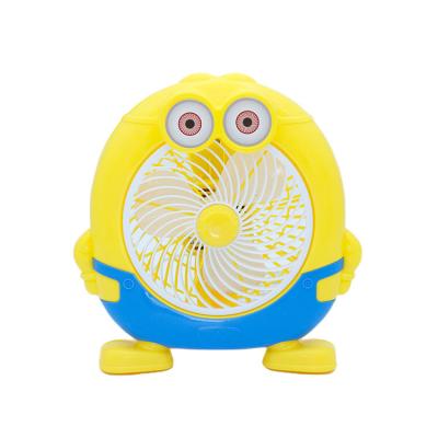 China Cartoon 8 Inch Yellow 20w Small Electric AC DC Table Box Desktop Cooling Fan for sale