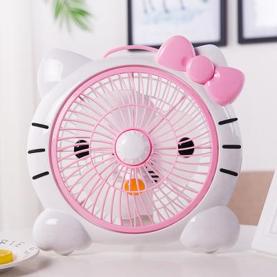 China Cheap Pink Cartoon Puppy 220V Small Cartoon Family Desktop Fan for sale