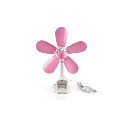 China Beautiful Lovely Indoor Five-Leaf 360-Degree Rotating Small Clip Electric Fan for sale