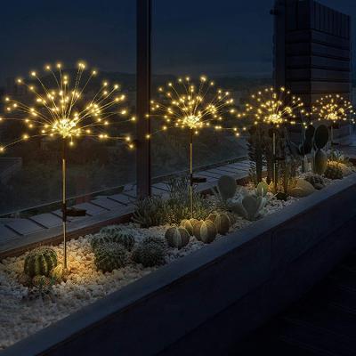 China Plug In To Amazon Fireworks Sale Decorative Lights LED Solar Remote Control Garden Lights Ground Christmas Warm Outdoor Colorful Waterproof for sale