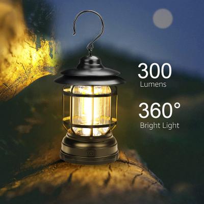 China Amazon Hot Sale Outdoor/Indoor Emergency Camping Lantern Outdoor Battery Dimming LED Emergency Hanging Lights for sale