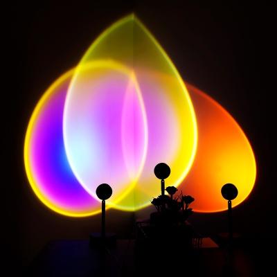 China 2021 New Arrivals Modern Photography Floor Light Photography Sunset USB Colorful Atmosphere Led Night Lights Rainbow Sunset RGB Led for sale