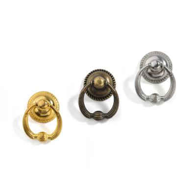 China Traditional Multifunctional Zinc Nickel Pull Furniture Ring Pulls Bedroom Furniture Handle Cupboard Door Knobs for sale