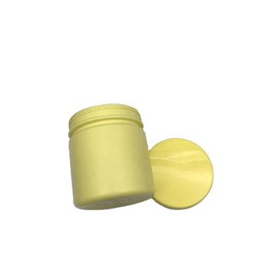 China 500g color material pet container empty skin care jar cosmetic yellow plastic lotion cream jar for sale