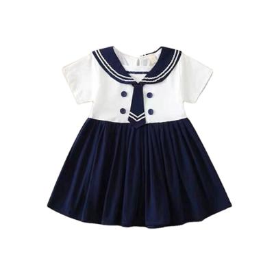 China Breathable Brand New Design Little Girl College Style Pleated Skirt Girls Suits Summer Dress for sale