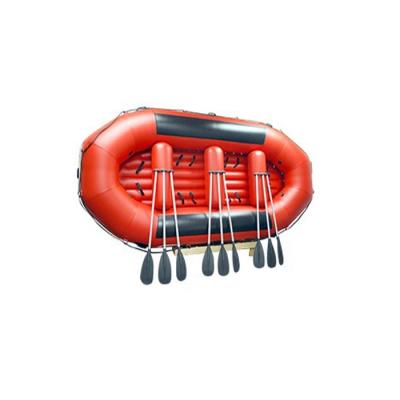 China Rafting PVC / Hypalon Self-Bailing Rafts With Paddles 420cm PVC Inflatable Boat for sale