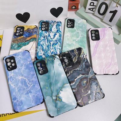 China Factory Wholesale Anti-drop Marble Customize Luxury Leather Cell Phone Cases Cover For Samsung A72 Pro Max for sale