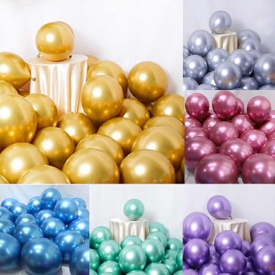 China Metal latex balloon 18 inch metal balloon Chrome round latex balloon wedding decoration festival balloon for sale