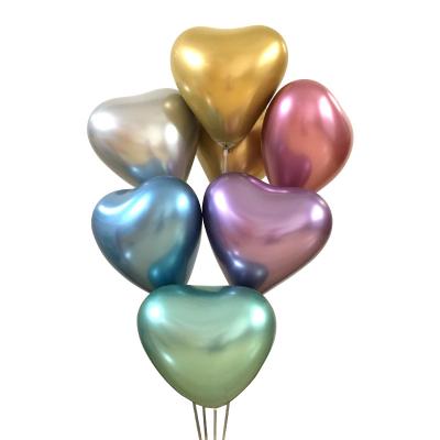 China Heart shape 5 inch metal chrome balloon wedding heart-shaped celebration wedding room decoration stage layout love balloon for sale