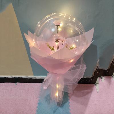 China Rose Bouquet Bobo Ball Valentine's Day Love Rose Bobo Ball Bouquet Christmas Led Luminous Balloon for sale