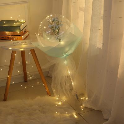 China Rose Bouquet Bobo Ball Valentine's Day Star Bobo Ball Full Rose Bobo Ball Bouquet Christmas Necklace Luminous Balloon for sale