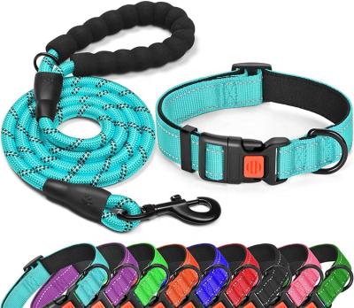 China Thoughtful Adjustable Nylon Dog Collars And Leashes Set For Small Medium Large Dogs for sale