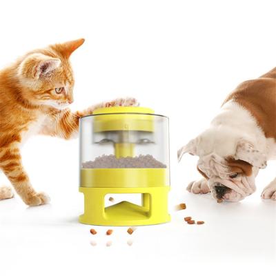 China Automatic Pet Slow Feeder With Button Automatic Cat Food Dispenser For Pet Training for sale