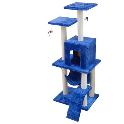 China Sustainable Multi-Level Cat Condo Tower Furniture with Sisal Covered Scratching Posts, Large Plush Perches for Big Cat for sale