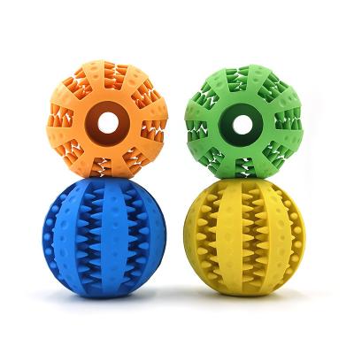 China Chew Viable Tooth Feeder Pet Food Dog Ball Exercise Game IQ Training Cleaning Ball for sale