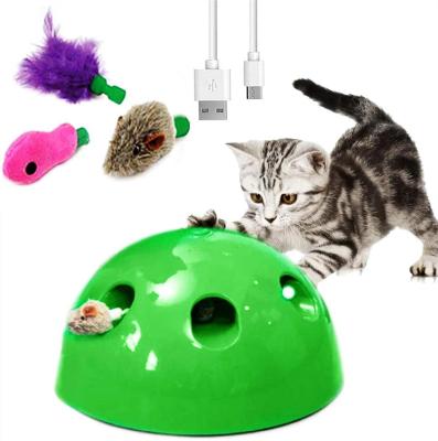 China Viable Rechargeable Noise Cat Toy Popping Mouse Cat Toy Interactive Cat Toys for sale