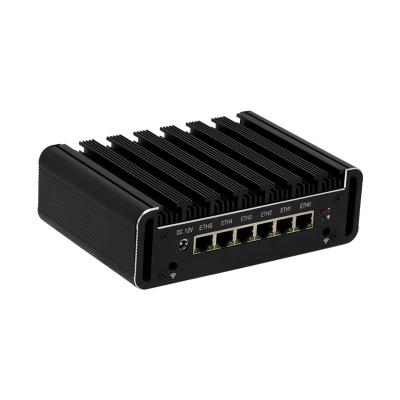 China Mini PC 6LAN 4USB3.0 Intel 3955u pfsense Industrial Fanless Firewall Mini Server for sale