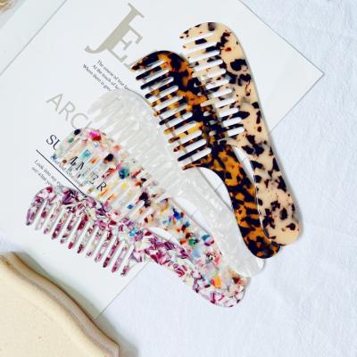 China Comfortable Girls Big Teeth Styling Ins Cellulose Acetate Eco-Friendly Anti-Static Hair Comb for sale