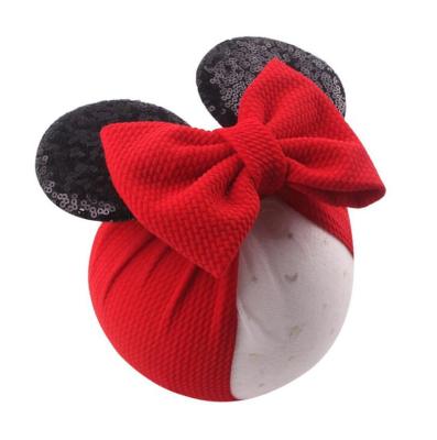 China Lovely Sequins Lovely Soft Bow Headband Baby Kids Minnie Ears Children's Eco-Friendly Headwear for sale