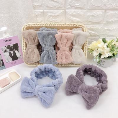 China Fashional Lovely Women Wholesale Cotton Plush Cute Soft Elastic Bathroom Spa Headband For Woman for sale