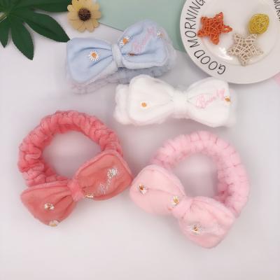 China Wholesale Washable Makeup Washable Custom Plush Hairy Cute Hairband Women's Spa Elastic Headband for sale