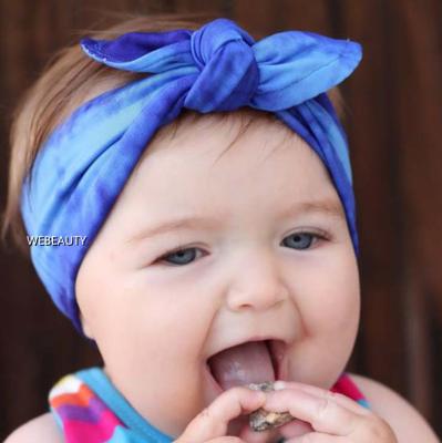 China Eco-Friendly Infants Rabbit Ear Knotted Headband Stretchy Headwraps Kids Newborns Cotton Dye Knotting Baby Headband for sale