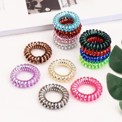 China Colorful Reusable Women's INS Traceless Ponytail Hair Rope Telephone Wiring Coil Hair Tie Girl Hair Decoration for sale