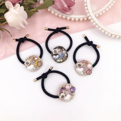 China 2021 Baroque Girl Hair Decoration Mix Design Rhinestone Beautiful Square Shaped Hair Ties for sale