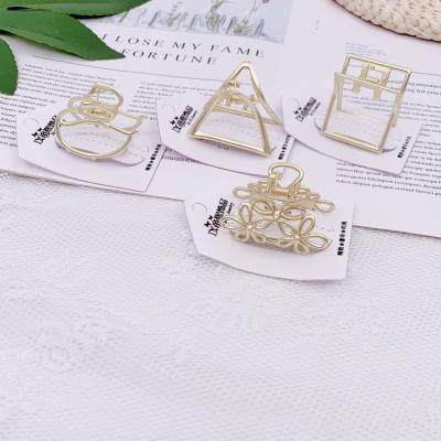 China Simple European and American style hair accessories cut hair Mini Geometric Alloy Metal Hair long claw for sale