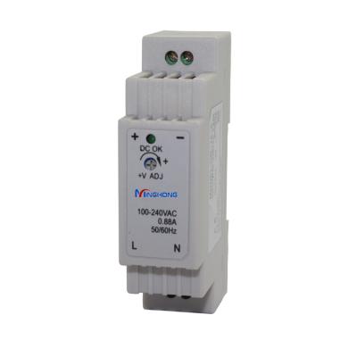 China Plastic Material DR-15-5 Series 15v 3a Din Rail 15W 5vdc Industrial Single Output Power Supply With Plastic Case 2 Years Warranty for sale