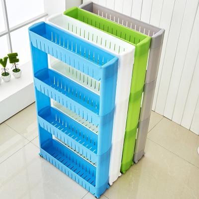 China 4 Layer Kitchen Home Kitchen Organizer Storage Spice Rack Plastic Kitchen Rack for sale