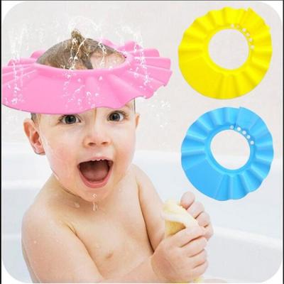 China Protect Baby Eye Ear Silicone Kids Bath Cap Shampoo Shower Cap EVA Adjustable Shower Cap For Kids Shampoo Shower Safe Bathing for sale