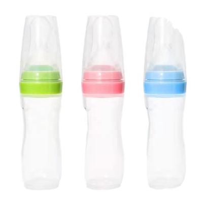 China Soft-Tip Free Squeeze Children's Silicone Baby Bottle BPA Baby Food Complementary Bottle for sale