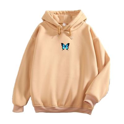 China 2022 Anti-Wrinkle Fashion Women's Butterfly Graphic Sweatshirt Casual Hoodie for sale