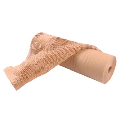 China 50cm*50m Custom Size Recyclable Honeycomb Kraft Paper Roll Honeycomb Paper Packaging for sale