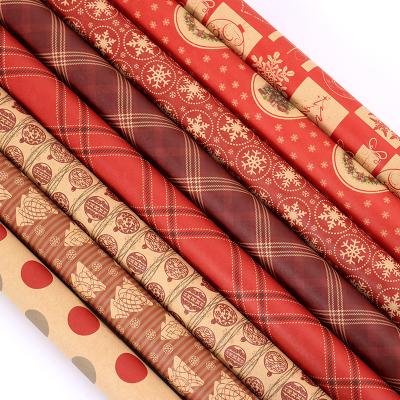 China 50cm*76cm Recyclable Custom Printed Christmas Gift Wrapping Paper Roll For Festival Gift Wrapping for sale